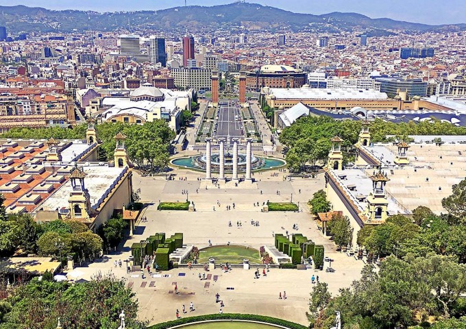 Parque del estadio olímpico de Barcelona