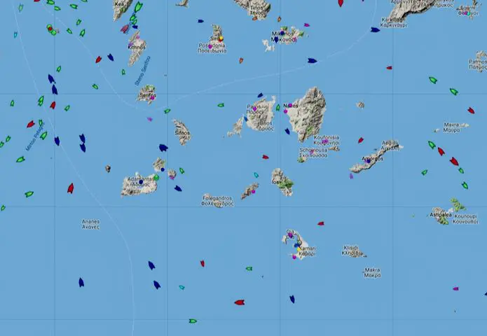 Aplicación de mapa de ferry griego para ferries y barcos.