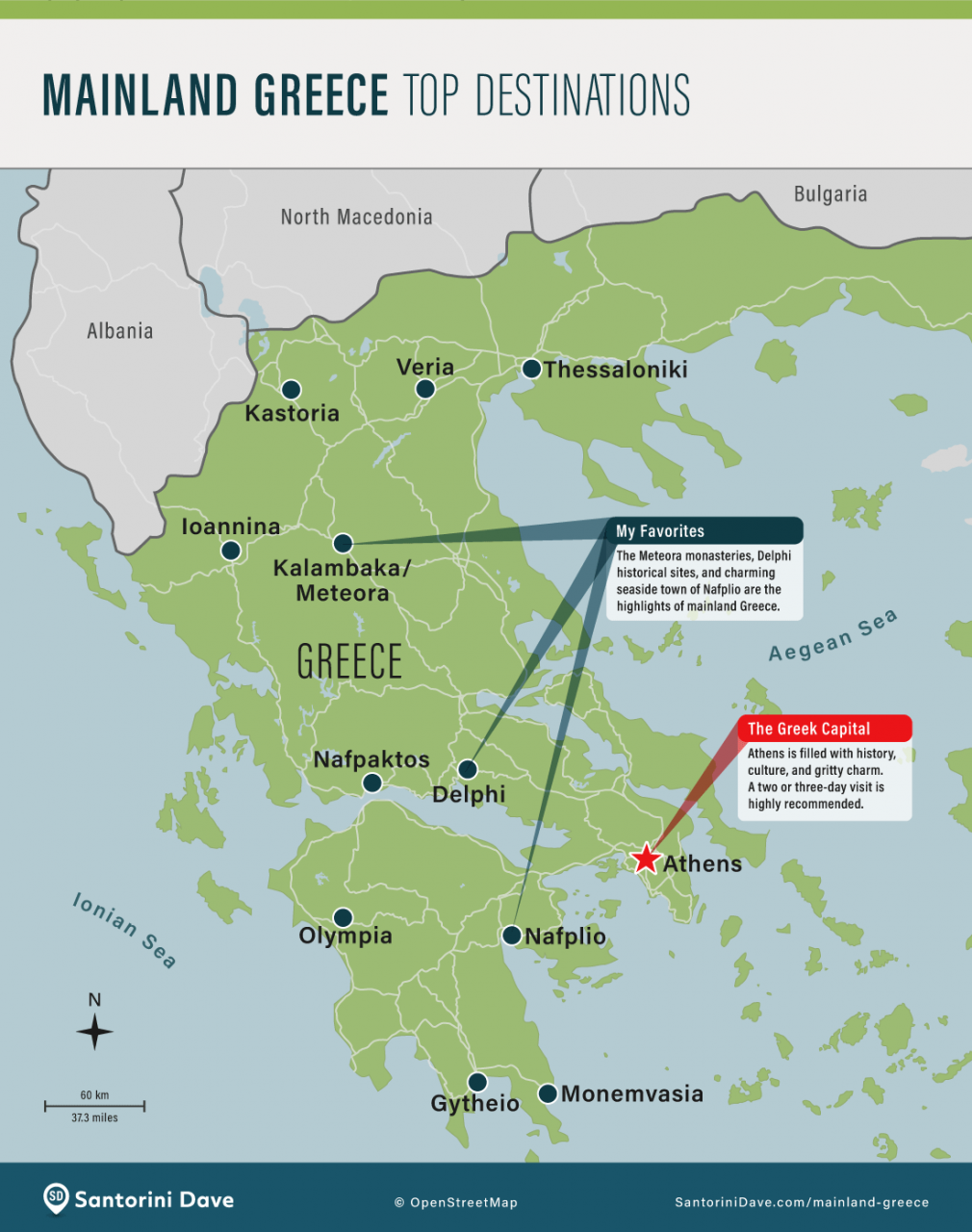Los 12 mejores lugares para visitar en Grecia continental.