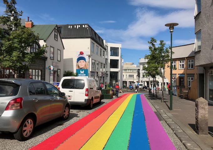 La calle Skólavörðustígir es parcialmente peatonal.