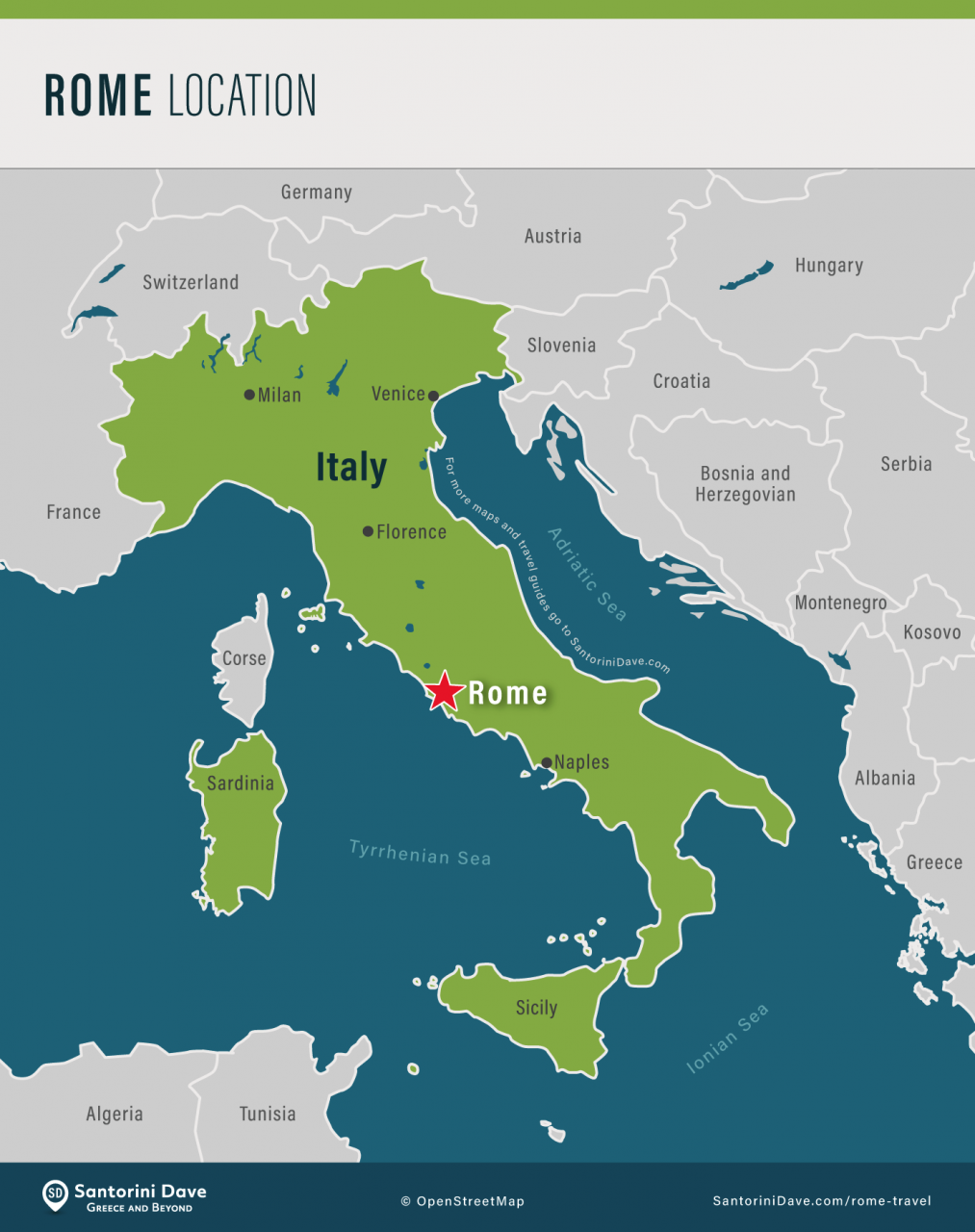 Mapas que muestran la ubicación de Roma, Italia