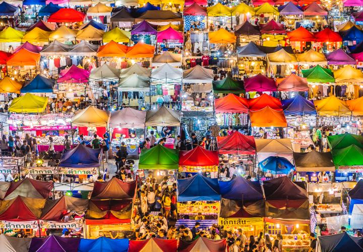 Mercado en Bangkok, Tailandia