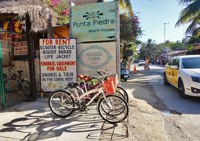 Renta de bicicletas en Punta Piedra Beach Posada en Tulum