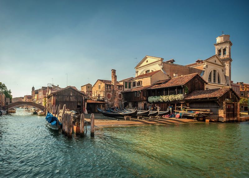 Squero San Trovaso en Venecia, Italia