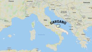 Mapa de Gargano en Italia