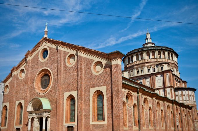 Exterior de la iglesia de Santa Maria delle Grazie en Milán